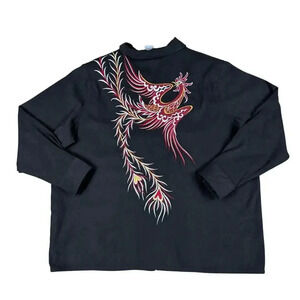 Vintage Bob Mackie Womens 2X Wearable Art Embroidered Phoenix Black Jacket